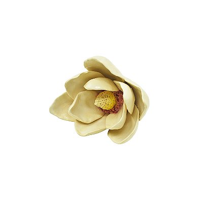 Enfeite flor de magnólia avulsa em cerâmica