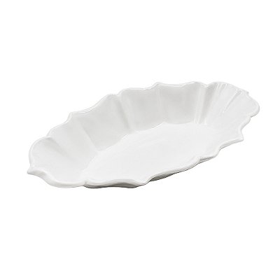 Travessa casual funda ovalada branca