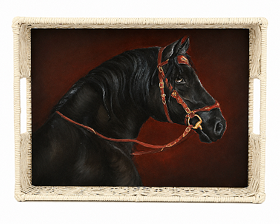 Bandeja retangular 40x31cm cavalo