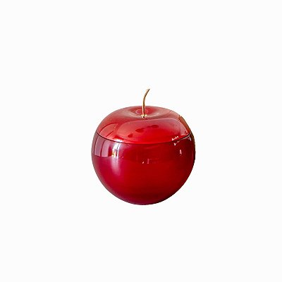 Pote maçã vermelha em resina