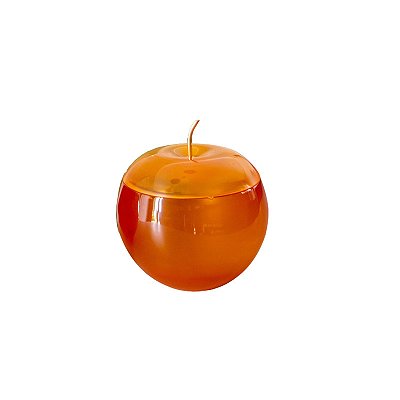 Pote maçã laranja em resina