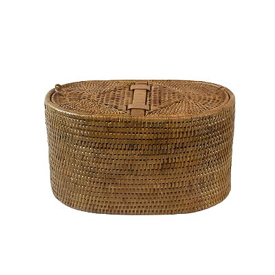 Porta papel higiênico duplo em rattan