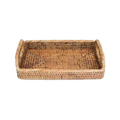 Bandeja em rattan com alça embutida (30 cm)