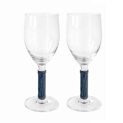 Taça Com Pé de Bambu Azul Marinho (cj com 2)