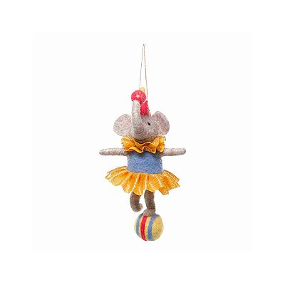 Enfeite Natal elefante equilibrista para pendurar