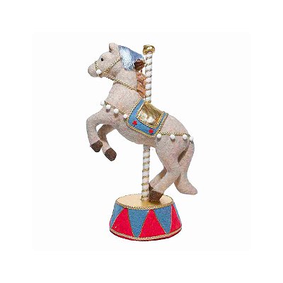 Enfeite natal cavalo feltro no picadeiro