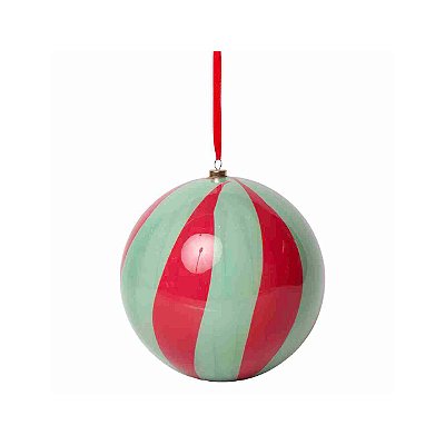 Bola de Natal vermelha e verde celadon (15 cm)