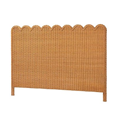 Cabeceira rattan scallop Queen