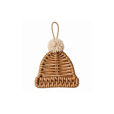 Pendente Natal gorro em rattan