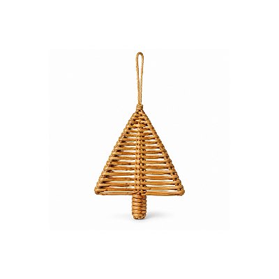 Pendente Natal pinheiro em rattan