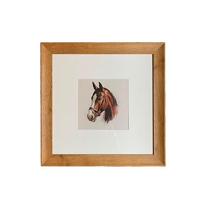 Quadro perfil cavalo marrom (40x40 cm)