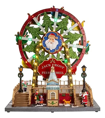 Roda gigante de Natal com árvores