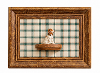 Quadro cachorro na peanha