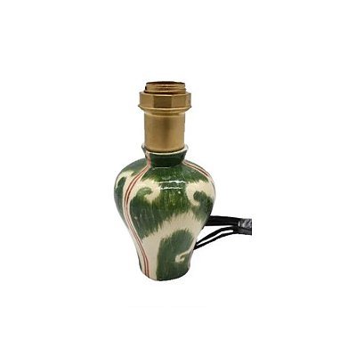 Mini Base de abajur Ikat Verde e Vermelho