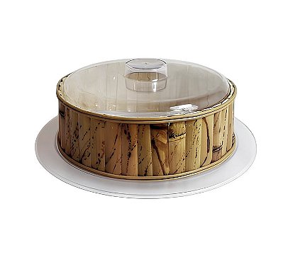 Boleira Acrílico e Bambu