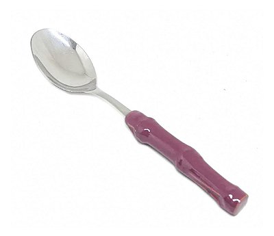 Colher de Chá de Bambu Rosa antigo