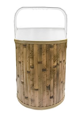 Cooler revestido de bambu