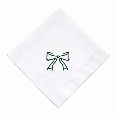 Guardanapo Laço Verde Bordado