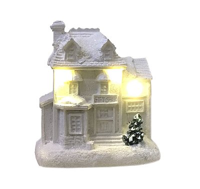 Mini casinha branca iluminada