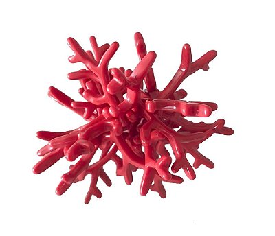 Porta guardanapo faux coral vermelho (cj com 4)