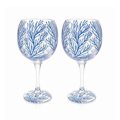 Taça gin coral azul (jogo 2)