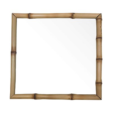 Bandeja bambu e vidro quadrada 26 x 26 cm