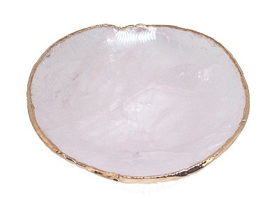 Bowl quartzo rosa com ouro