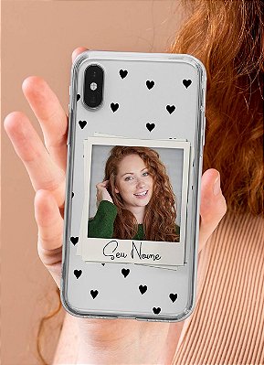 Capinha Foto com Chuva de Corações  | #Personalize º