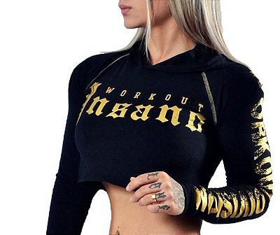 Manga Longa Cropped com Capuz Gold