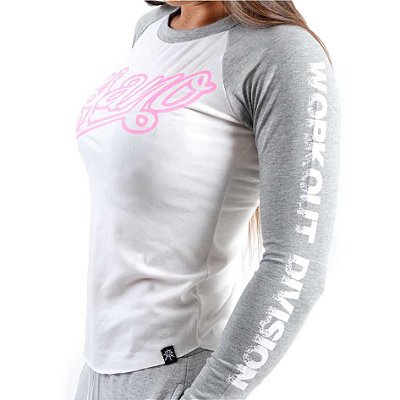 Manga Longa Curl Estampa Rosa