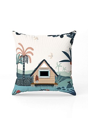 Capa de Almofada 43x43 Destinos Casa Na Praia