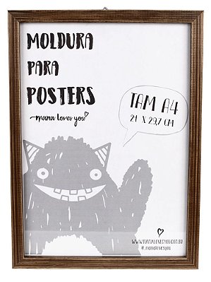 MOLDURA A4 BÁSICA - MADEIRA ESCURA