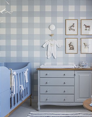 Papel de Parede - Maxi Vichy - Azul Claro