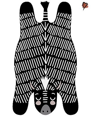 Tapete Playmat Selva Zebra Preta - 1,00 x 1,20