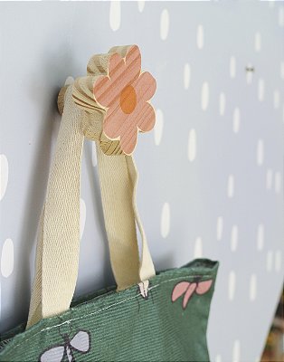 Gancho de Parede - 6cm x 6cm - Flor Rosa