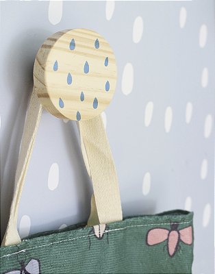 Gancho de Parede - 6cm x 6cm - Gotas - Azul