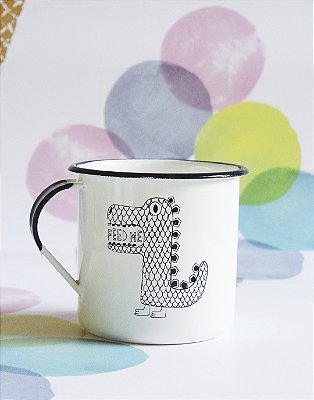 Caneca Ágata 9X13 Feed Me - Branca