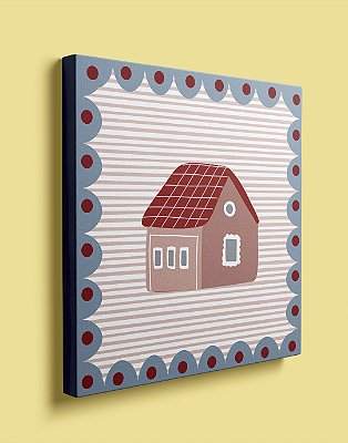 Quadrinho Canvas 25x25 - Mapa do Tesouro - Casa Rosa
