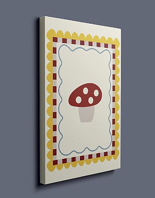 Quadrinho Canvas 25x36 - Mapa do Tesouro - Cogumelo Vermelho