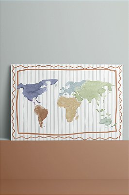 Quadrinho Canvas 25x36 - Aqua Mapa