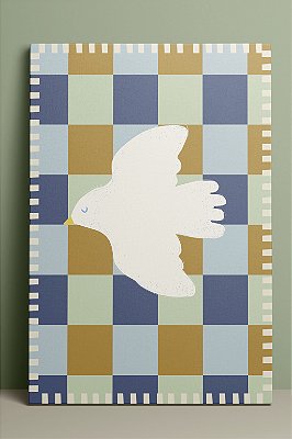 Quadrinho Canvas 25x36 - Aqua Pássaro