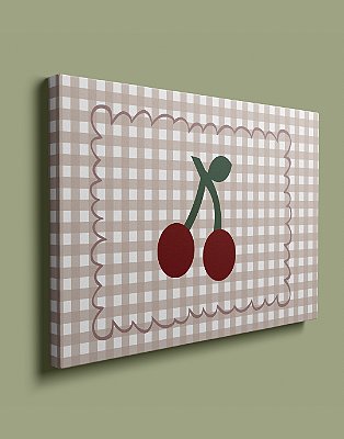 Quadrinho Canvas 25x36 - Cereja Vichy