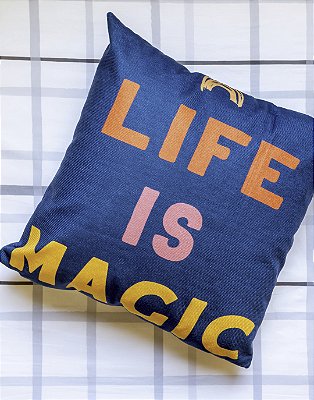 Capa de Almofada 43x43 Mysticona Life Is Magic