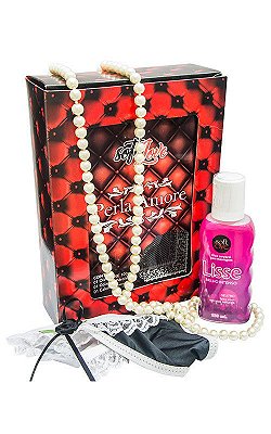 Kit Perla Amore Com Pérolas Óleo Corporal E Calcinha - Soft Love