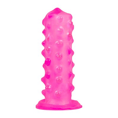 Capa De Dedo Em Silicone Com Textura Estimuladora Pau Brasil - Rosa