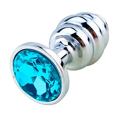 Plug Anal De Aço Inoxidável Colmeia Tamanho G Sexy Import - Azul Céu