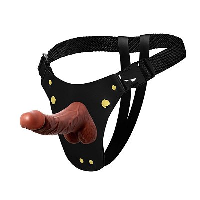 Cinta Strap-on Ativa Com Pênis De Borracha - Chocolate