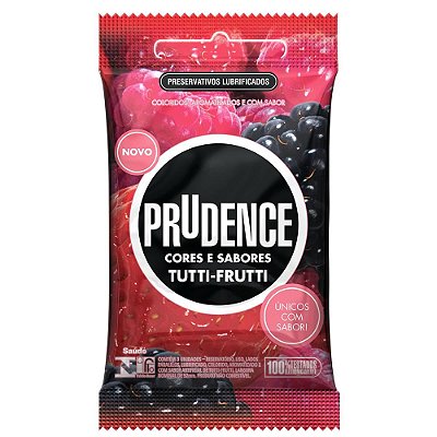 Preservativos Cores E Sabores Tutti-frutti 3 Unidades Prudence