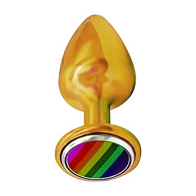 Plug Anal De Metal Grande Pride Lgbt Hard - Dourado