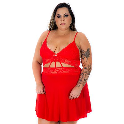 Camisola Joyce Plus Size Pimenta Sexy - Vermelho